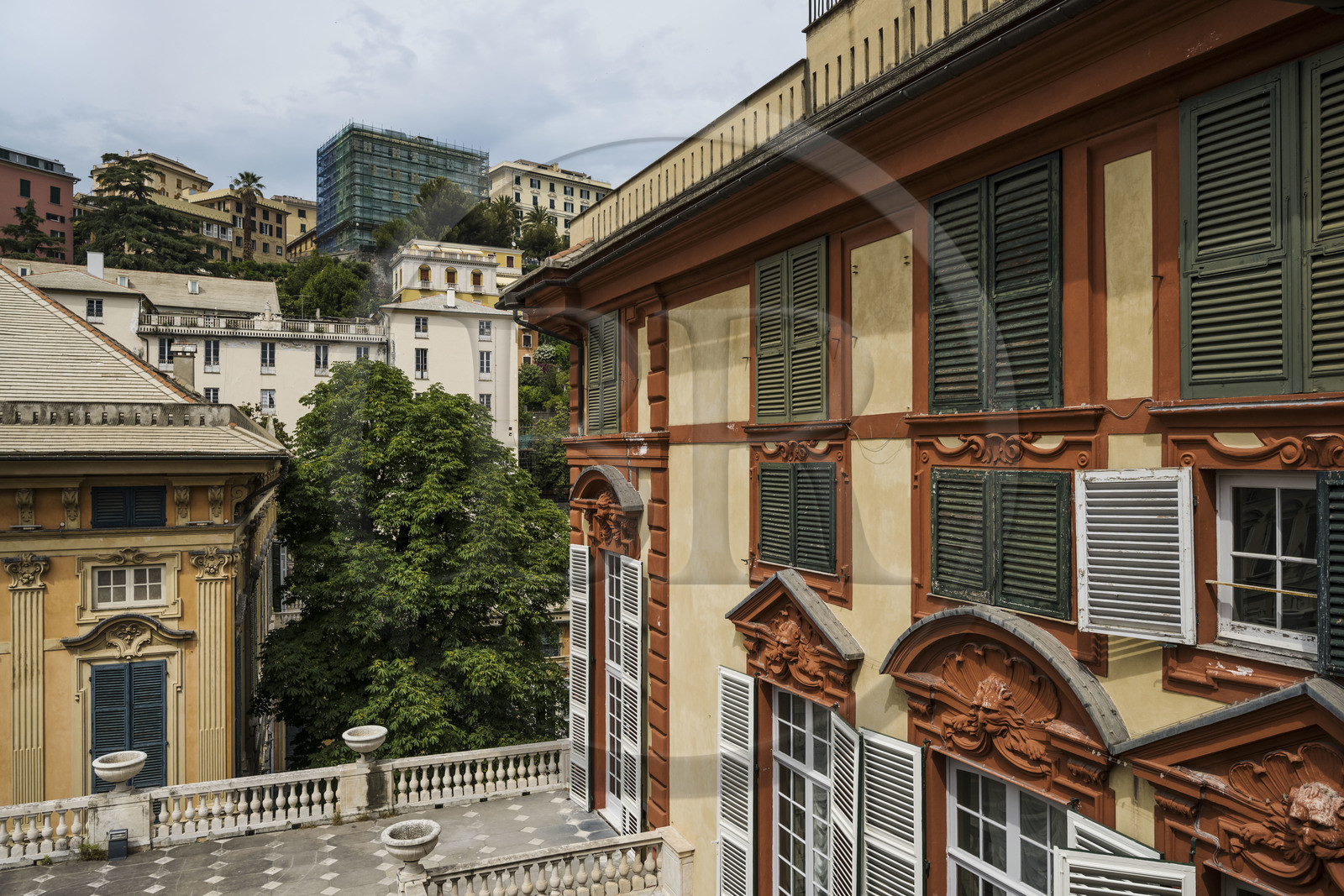 Italie, Ligurie, Gênes, palais des Rolli classés Patrimoine Mondial de l'UNESCO dans la Strada Nuova aujourd’hui via Garibaldi, le Palazzo Rosso ou palais musée Brignole