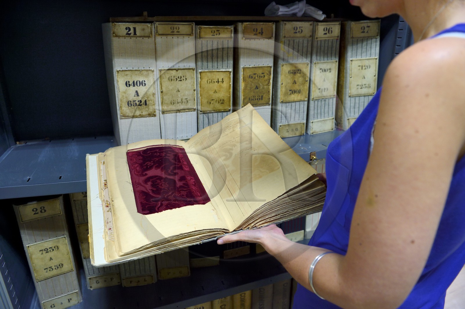 France, Rhone, Lyon, La Croix Rousse District, Silk manufacturer Prelle, the archives have several tens of thousands of documents, pattern book