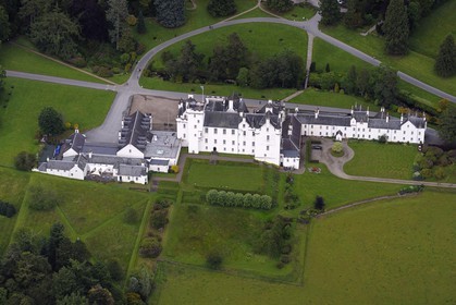 Royaume-Uni, Ecosse, Perthshire and Kinross, Blair Castle (vue aérienne)