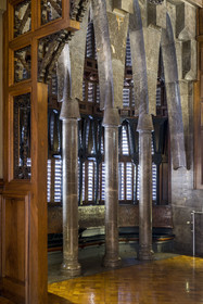 Spain, Catalonia, Barcelona, the Güell Palace (Palau Güell) built between 1886 and 1891 by the Catalan modernist architect Antoni Gaudi, a UNESCO World Heritage site, smoking room