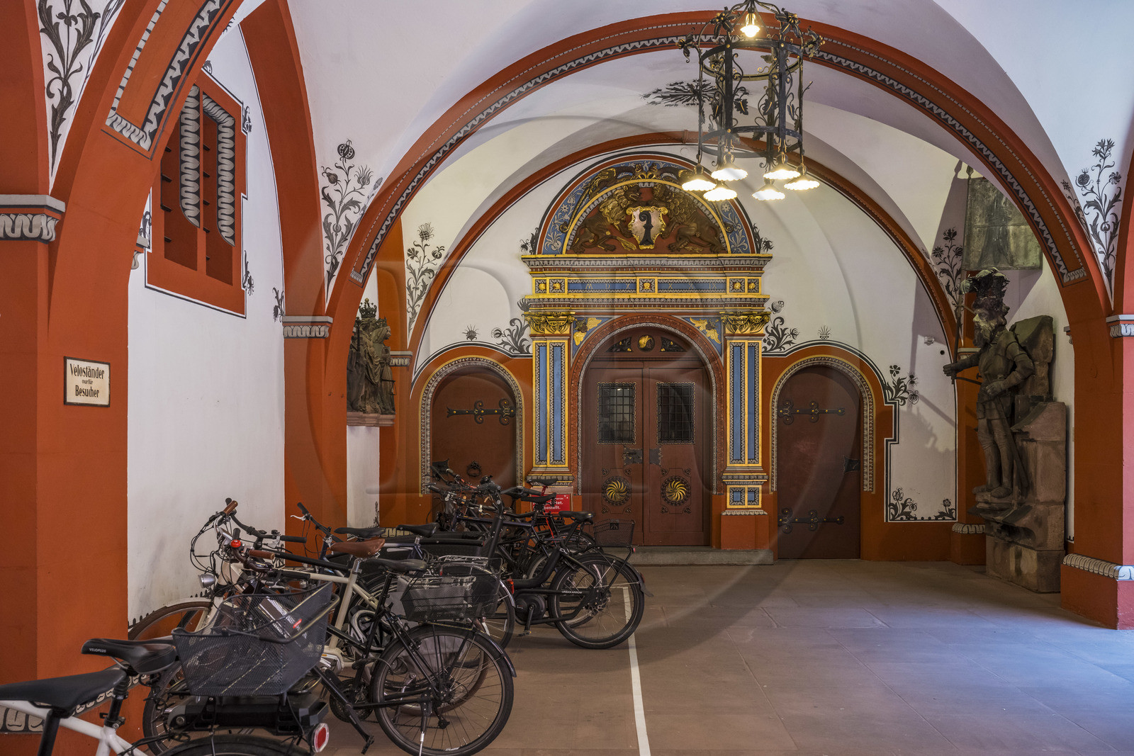 Suisse, Bâle, Marktplatz (place du marché), l'Hôtel de Ville (Rathaus)