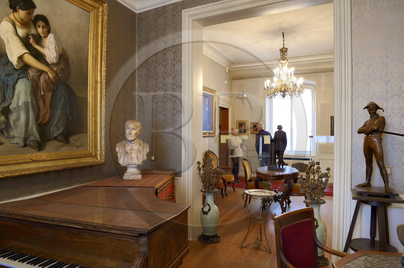 France, Haut Rhin, Colmar, Museum and birth house of Bartholdi, partial reconstruction of the last Bartholdi Parisian apartment layout, Music Room