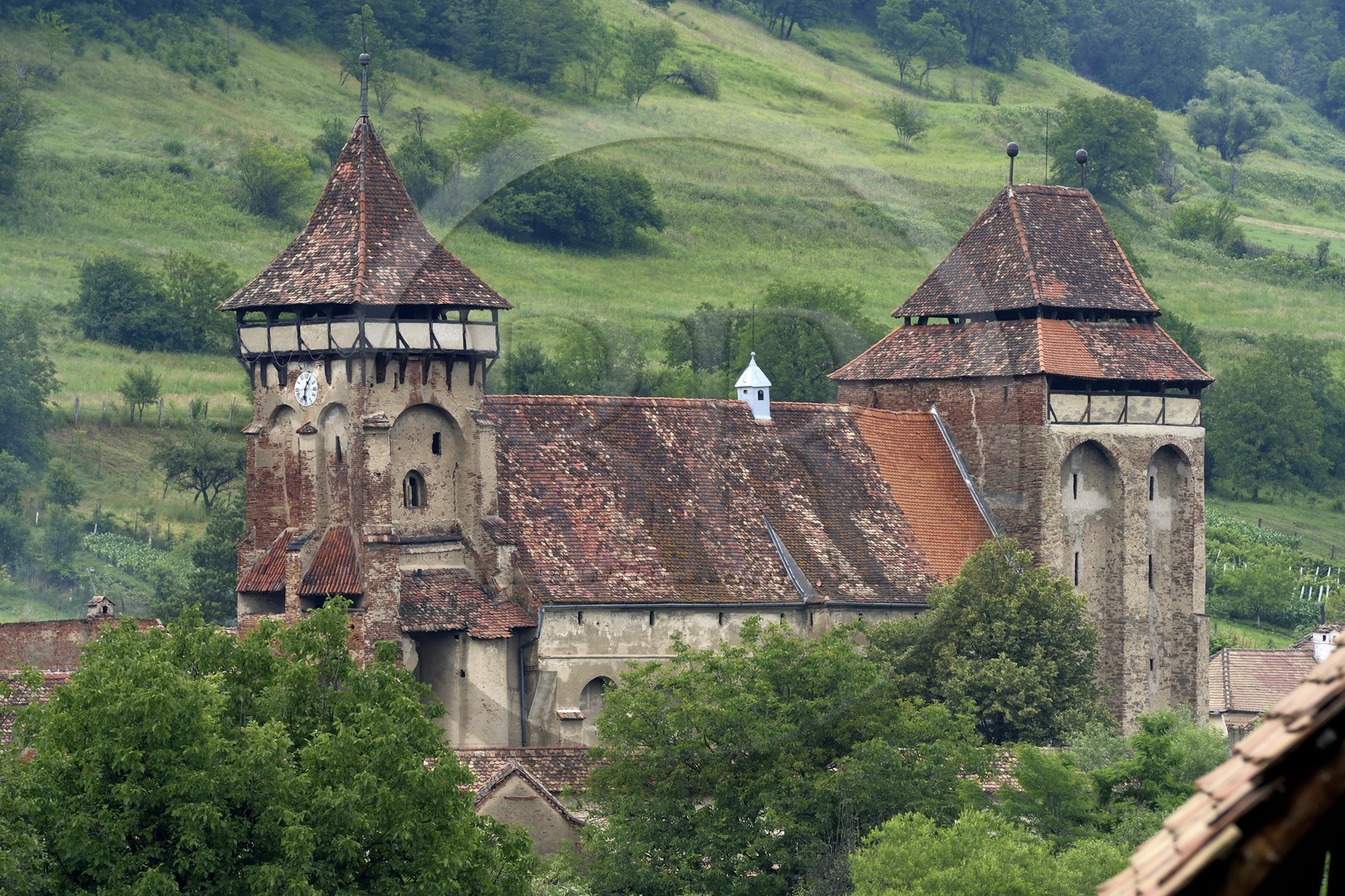 Roumanie, Transylvanie, Valea Viilor (en allemand Wurmloch), l'église fortifiée classée Patrimoine Mondial de l'UNESCO
