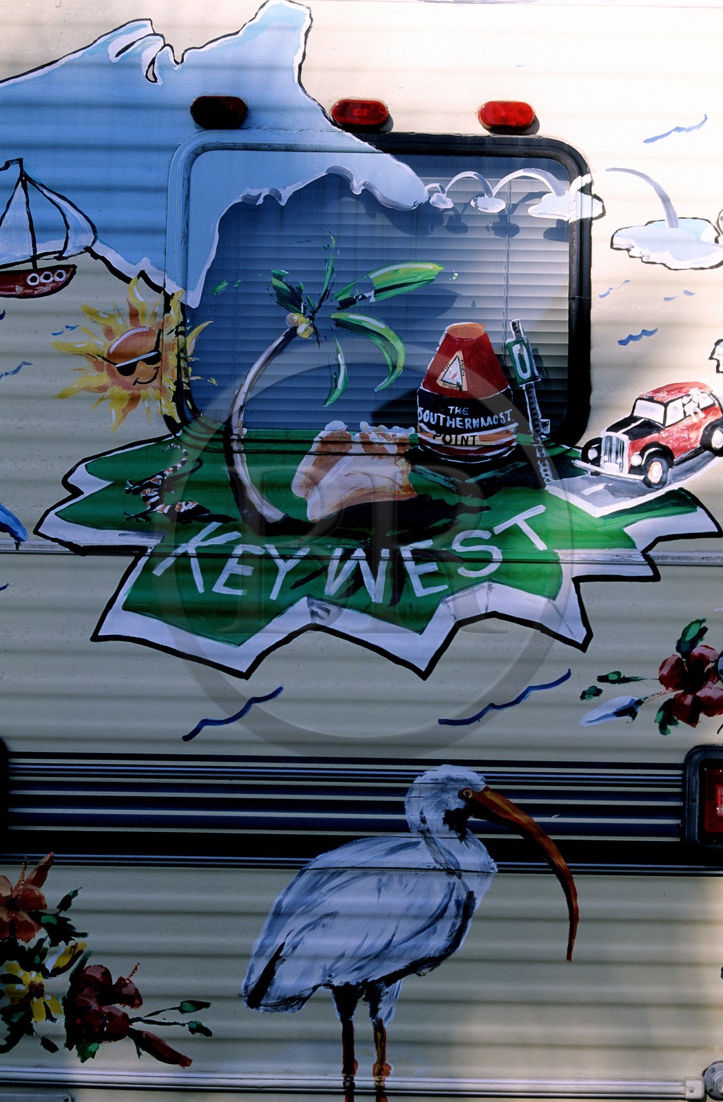 Etats-Unis, Floride, Key West, fresque sur un camion
