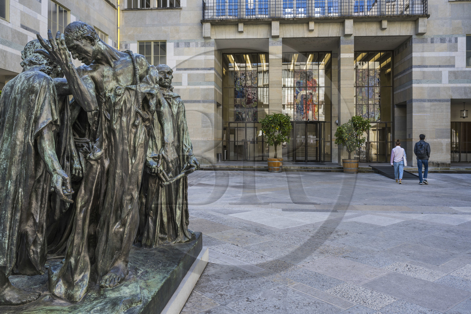 Suisse, Bâle, le Kunstmuseum Basel Hauptbau (musée d'Art) de 1936, les Bourgeois de Calais du sculpteur Rodin