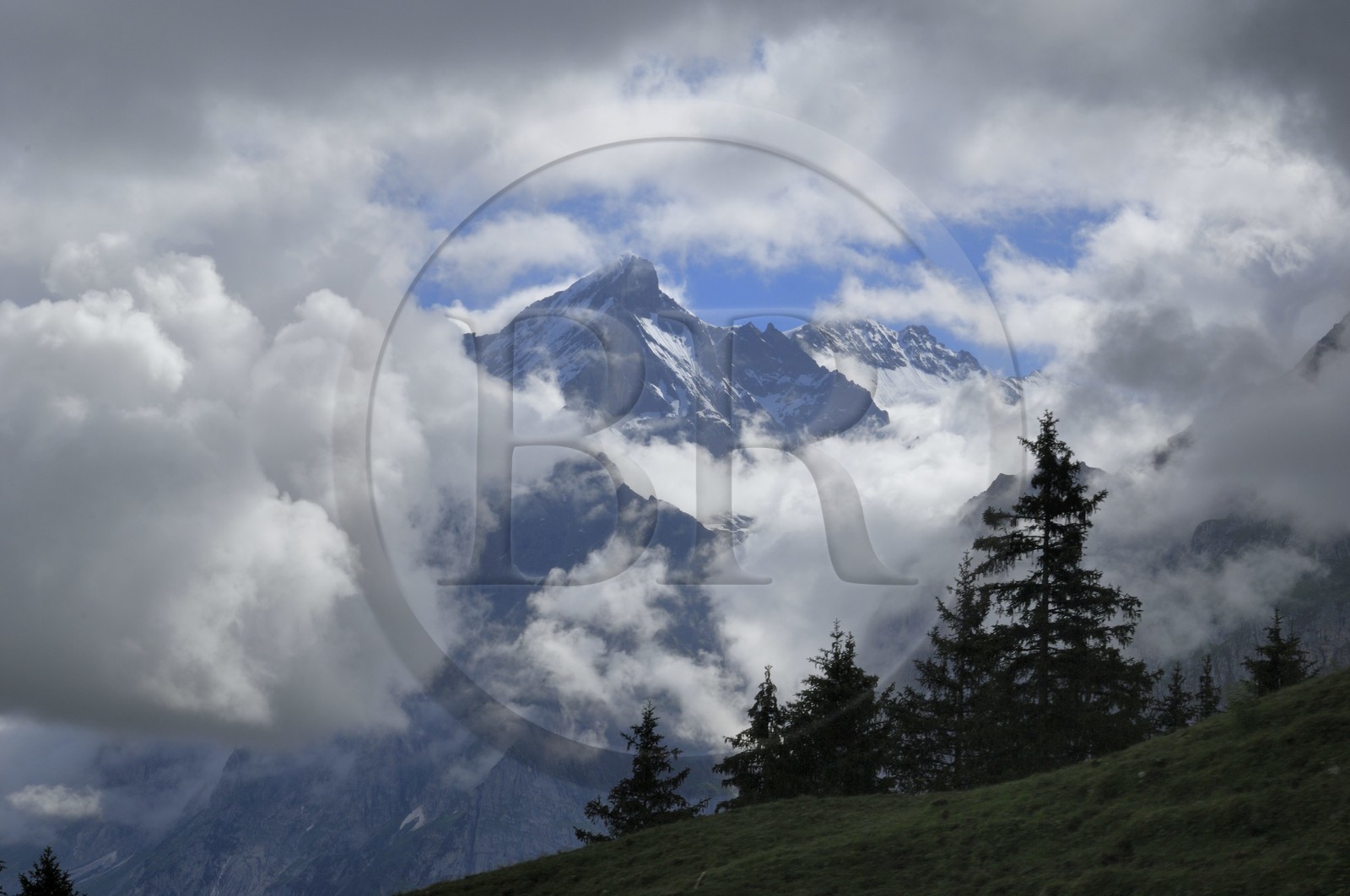 Switzerland, Canton of Bern, Bernese Oberland, Grindelwald, Wetterhorn mountain (3701 m)