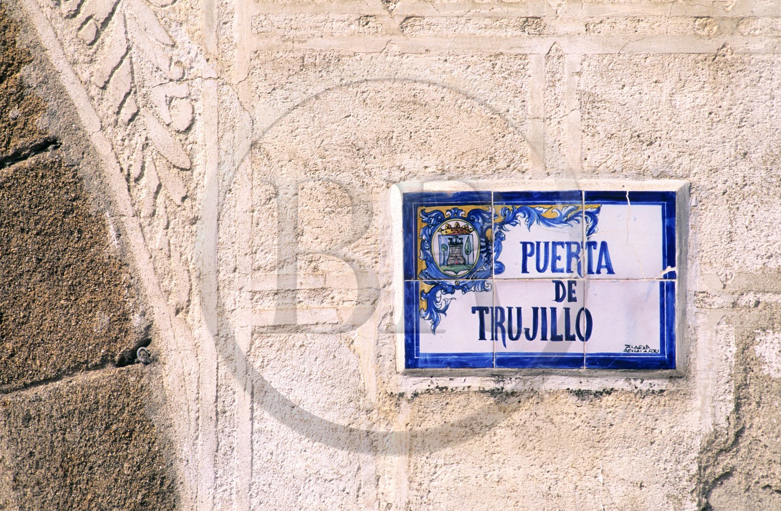 Espagne, Estrémadure, Plasencia, plaque de rue