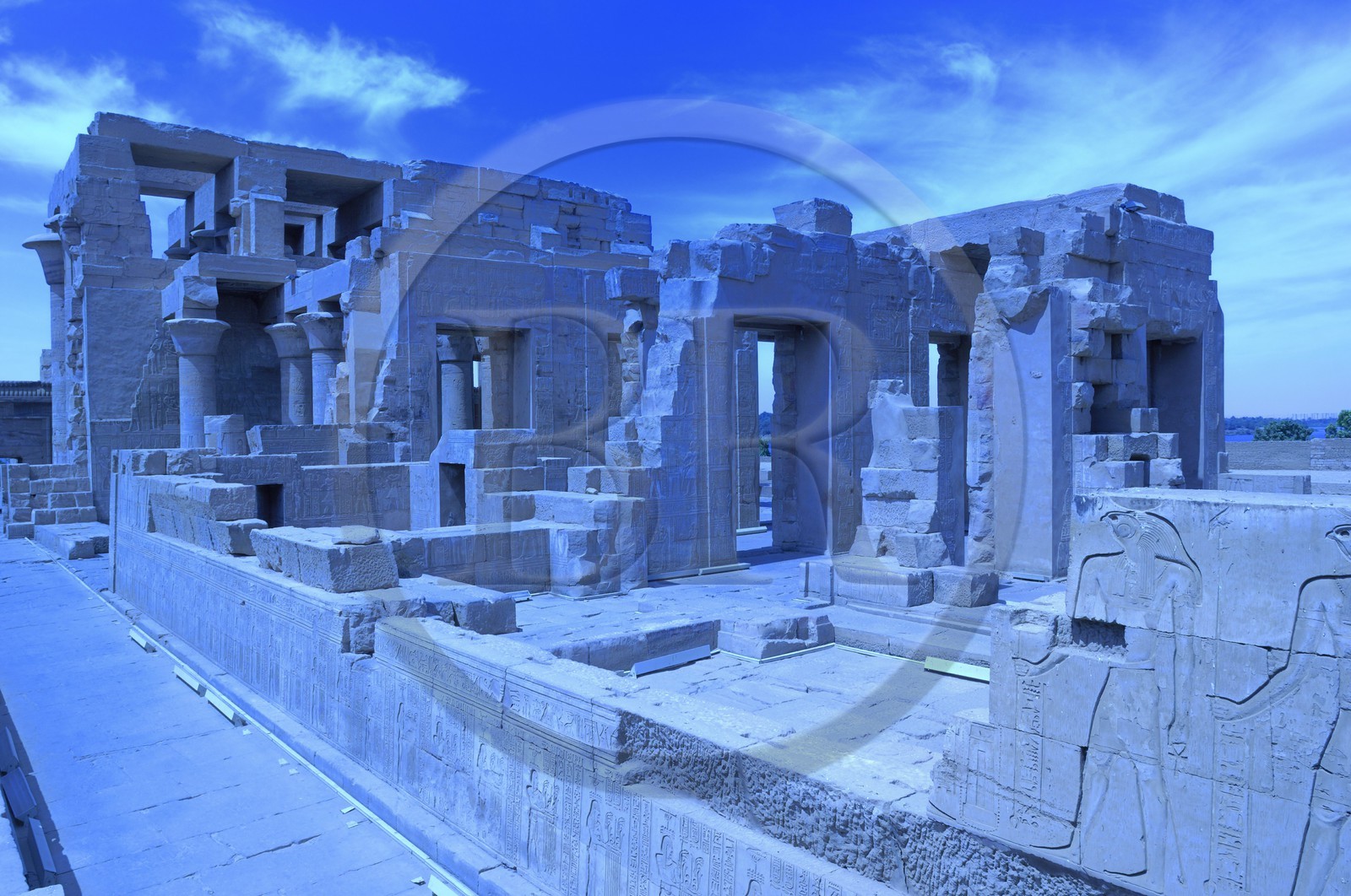 Egypt, Upper Egypt, Nile Valley, Kom Ombo Temple dedicated to Sobek, the god with a crocodile's head