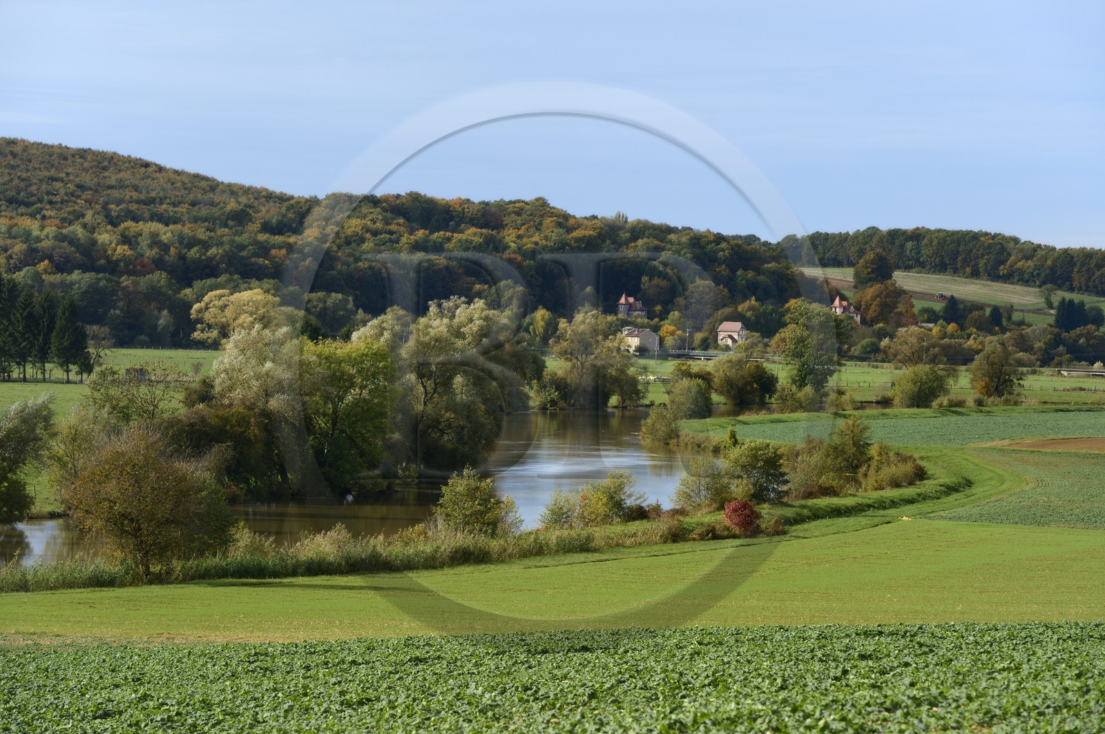 France, Meuse (55), Brabant-sur-Meuse, bataille de Verdun, vallée de la Meuse et canal de l'Est