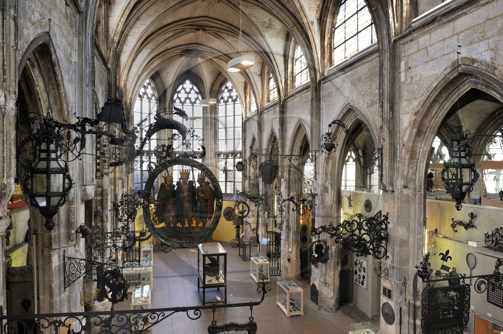 France, Seine-Maritime (76), Rouen, musée Le Secq des Tournelles, dans la nef collection unique au monde de ferronnerie regroupant notamment des enseignes