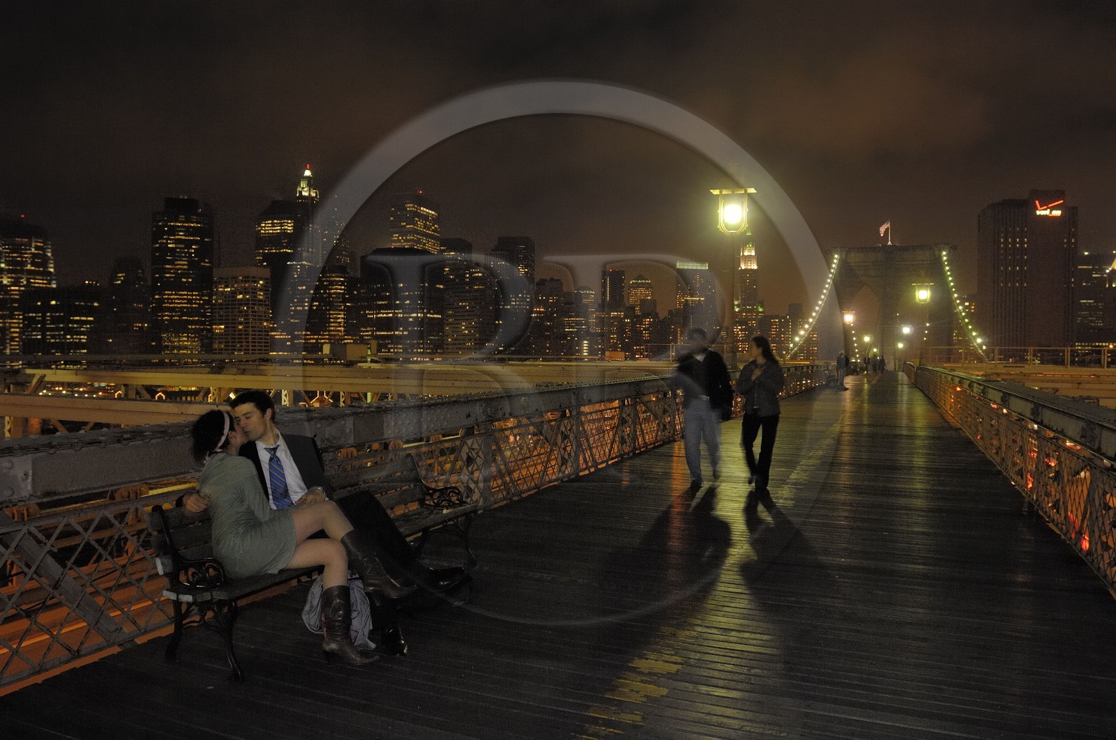 Etats-Unis, New York, Manhattan, le Pont de Brooklyn et le sud de Manhattan