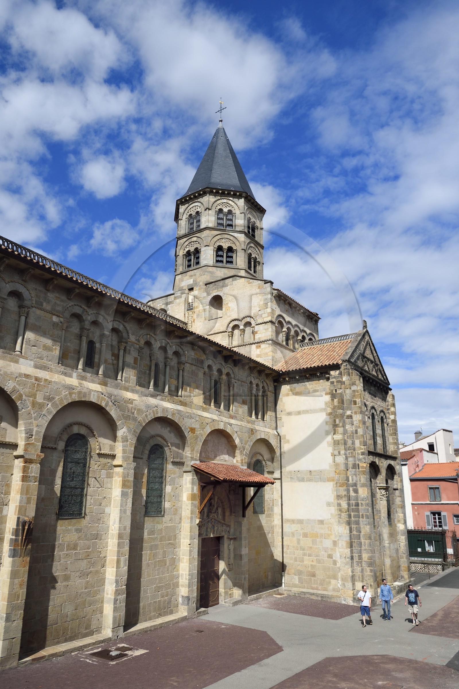 France, Puy de Dome, Clermont Ferrand, Notre-Dame-du-Port basilica in Auvergne Romanesque style, listed as a UNESCO World Heritage Site under the Routes of Saint-Jacques-de-Compostelle in France