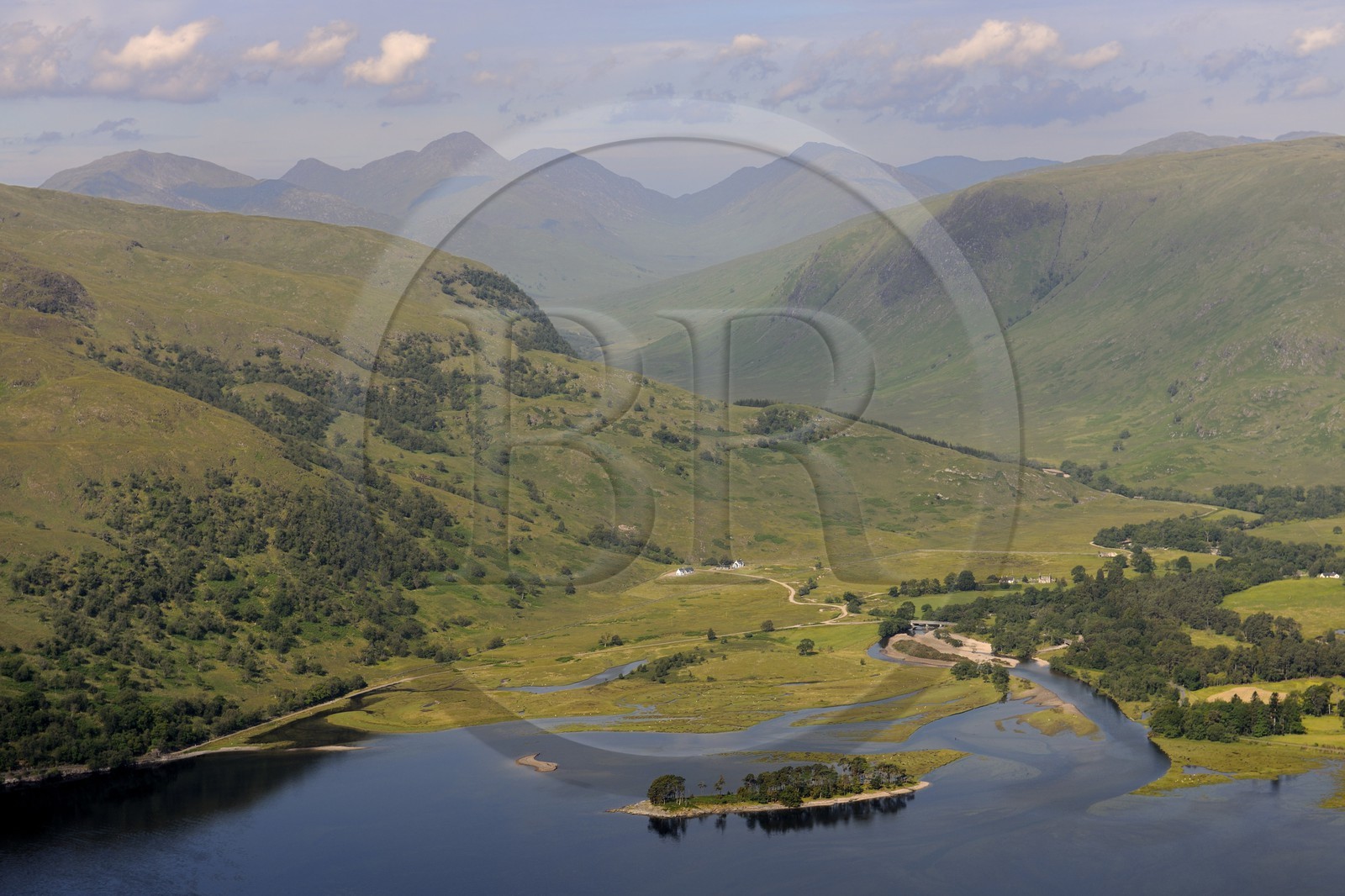 United Kingdom, Scotland, Highland, Loch Linnhe and the Glen Scaddle (aerial view)
