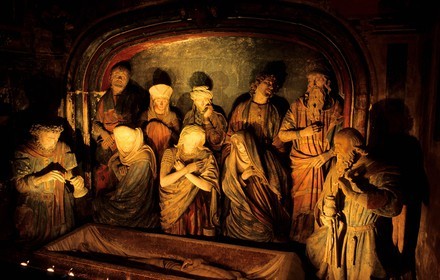 France, Haute Marne, Chaumont, Saint Jean Baptiste basilica ( St John Baptist basilica), entombment (1471)