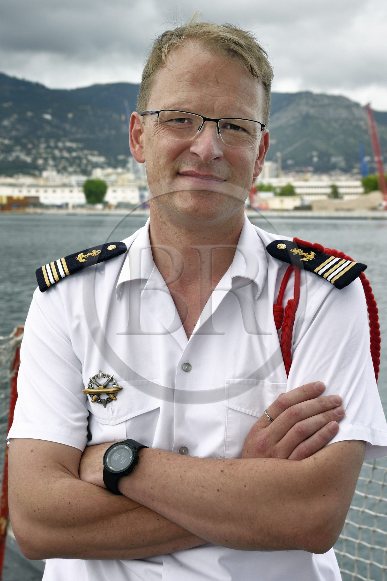 France, Var (83), Toulon, la base navale (Arsenal), le capitaine de frégate Nicolas Faure, commandant du sous-marin nucléaire d’attaque (SNA) Casabianca (de type Rubis)