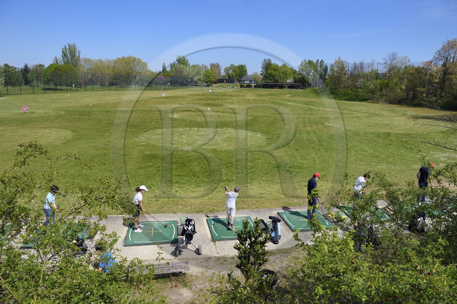 France, Val-de-Marne (94), Champigny-sur-Marne, practice du golf du parc du Tremblay