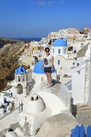 Grèce, Les Cyclades, mer Égée, île de Santorin (Thira ou Théra), village de Oia