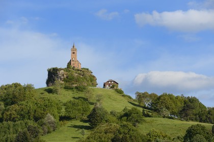 France, Moselle (57), le Rocher de Dabo, le clocher de la chapelle Saint Léon