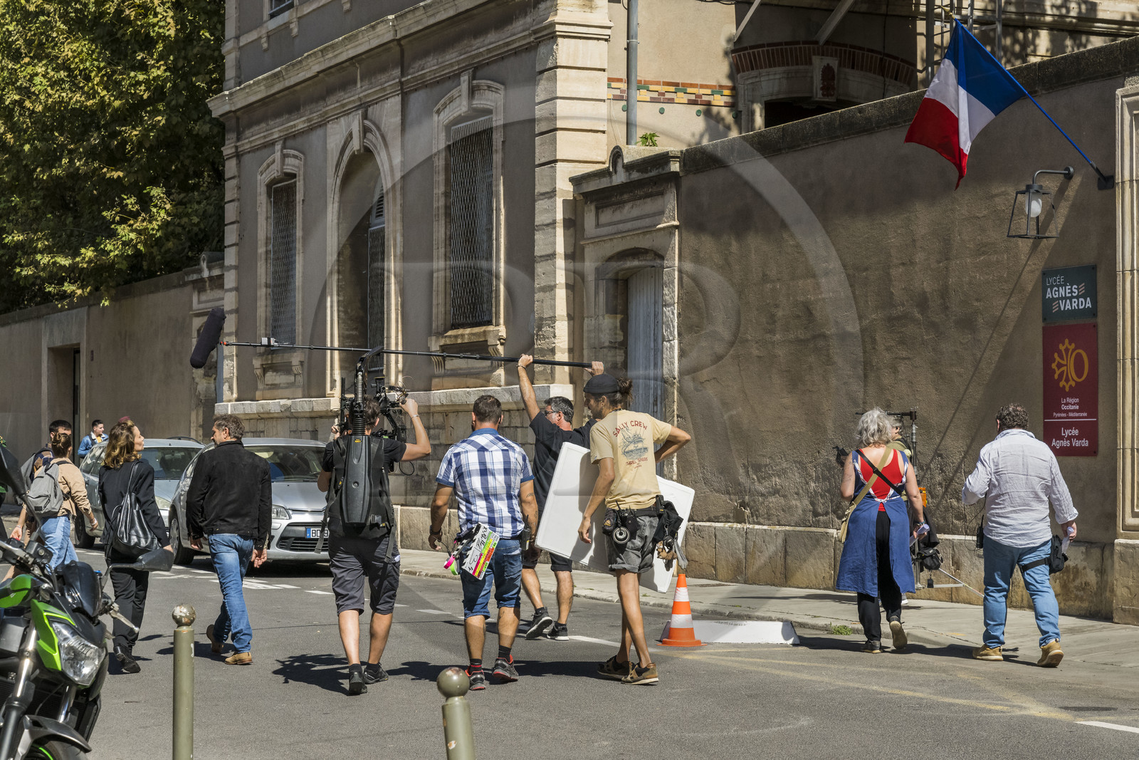 France, Hérault (34), Sète, tournage rue Lakanal qui sert ici de décor à la Série TV de TF1 Demain nous appartient (DNA)