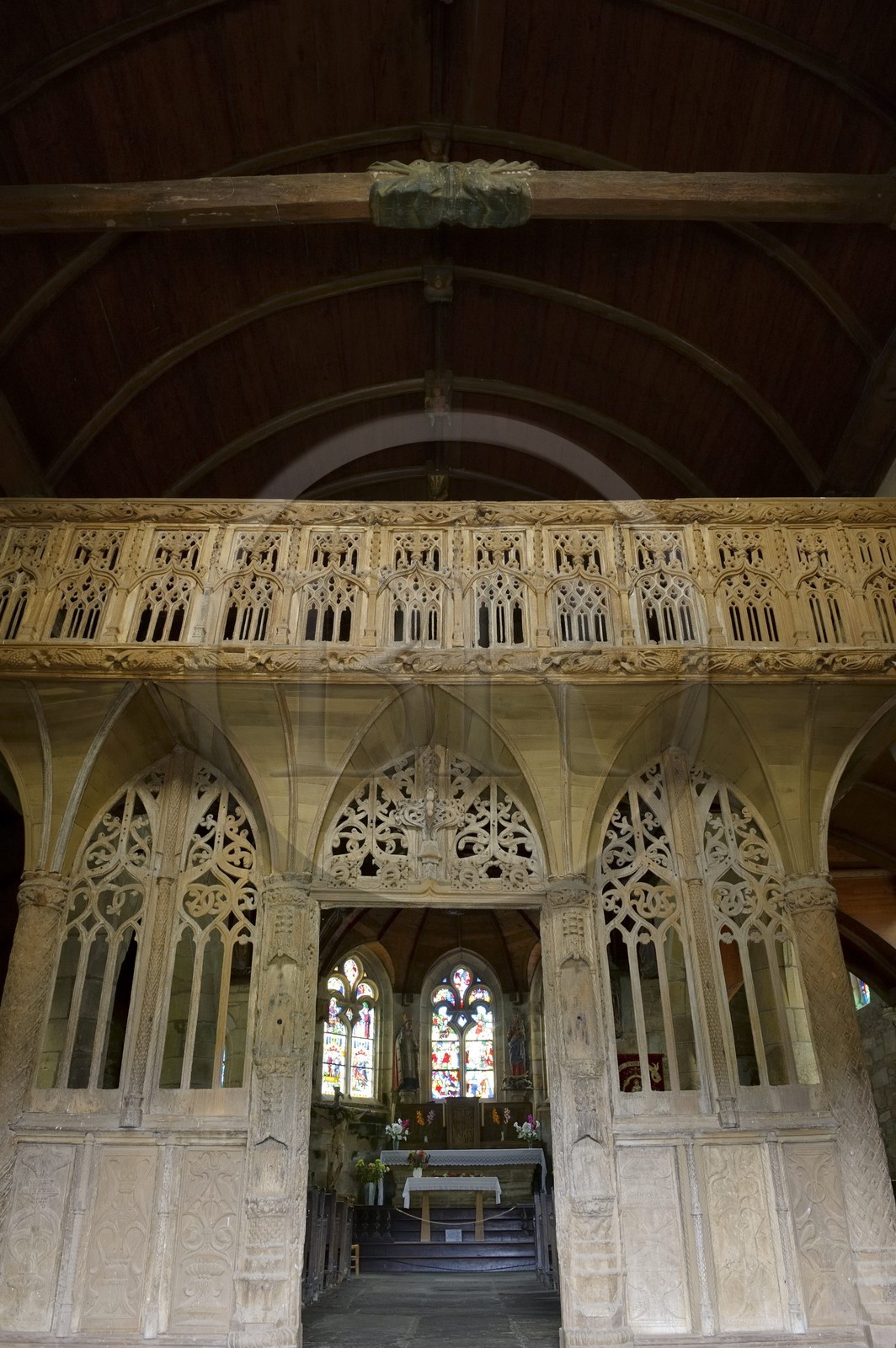France, Côtes-d'Armor (22), jubé de l'église de Loc-Envel