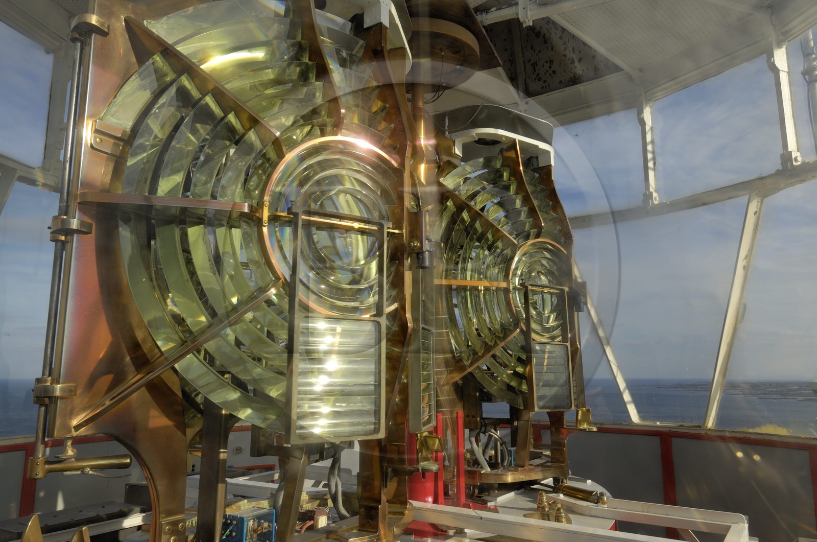 France, Manche (50), Val de Saire, Pointe de Barfleur, le phare, lentille de Fresnel