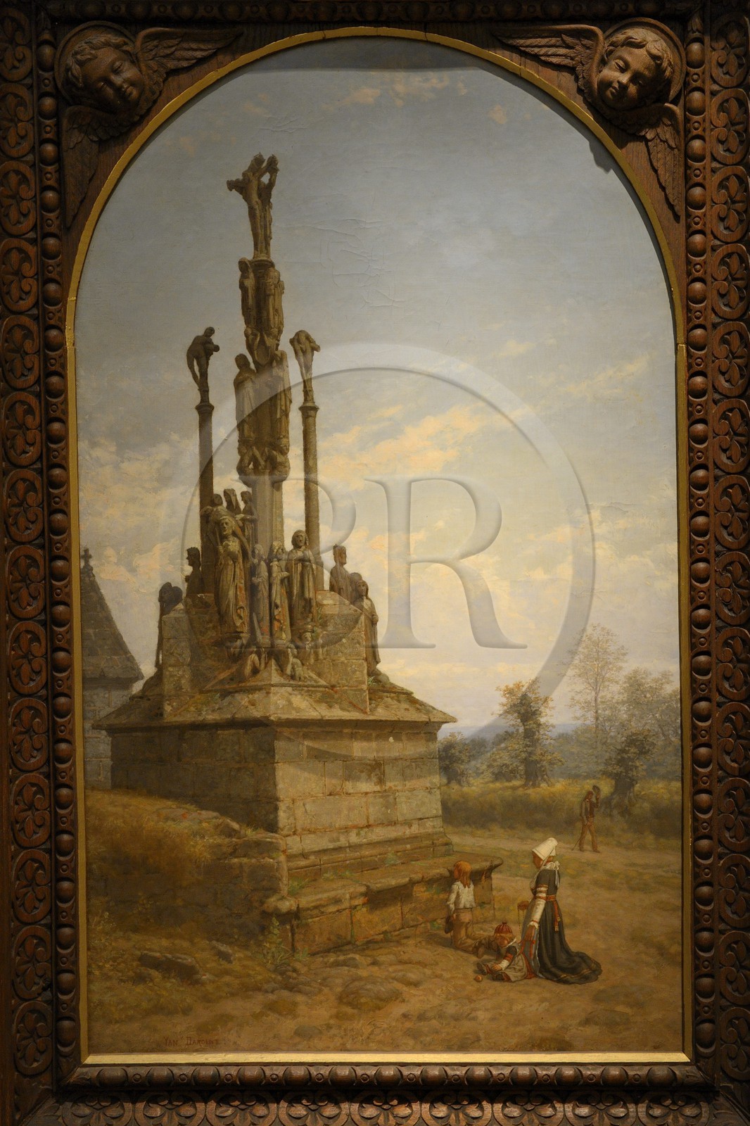 France, Finistere, Quimper, musee des Beaux Arts, The Quillinen Calvary (1893) by the painter Yan'Dargent