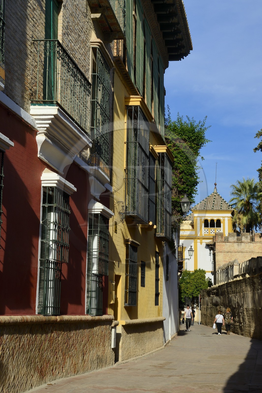 Espagne, Andalousie, Séville, calle Agua ou ruelle de l'eau est le cœur géographique du quartier Santa Cruz et fut baptisée ainsi car elle longeait un aqueduc encore en usage qui assurait l'alimentation en eau de l'Alcazar