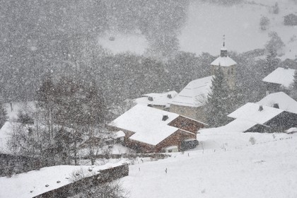 France, Haute Savoie, Les Carroz d'Araches ski resort, Araches la Frasse village
