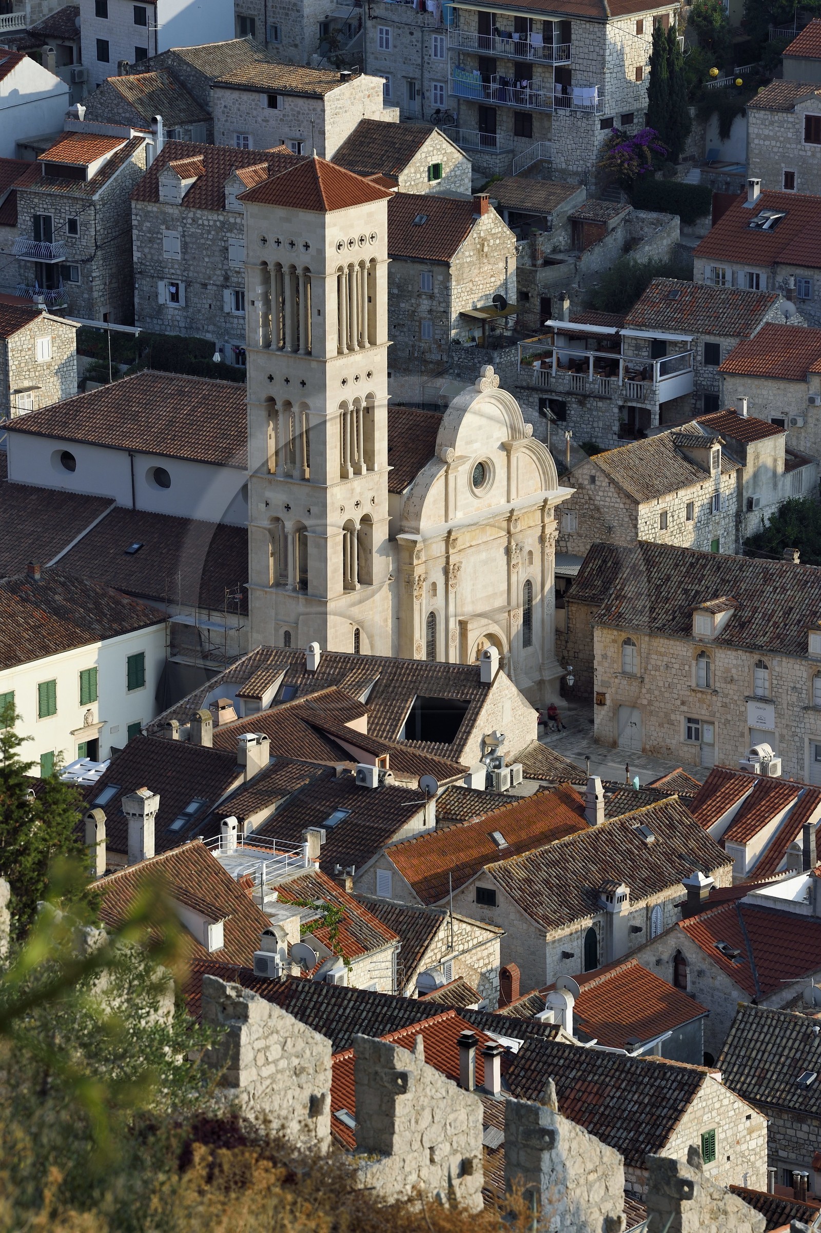Croatie, Dalmatie, cote dalmate, Ile de Hvar, la ville de Hvar