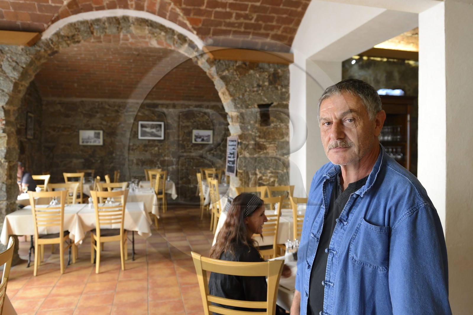 France, Corse-du-Sud (2A), Ajaccio, Jose patron du restaurant traditionnel Bel Messere Ustaria