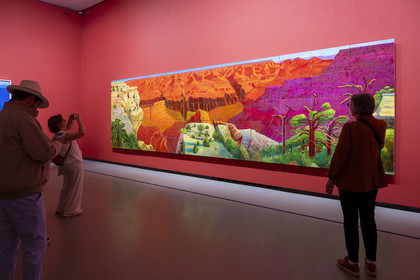 France, Paris (75), Bois de Boulogne, la fondation Louis Vuitton de l'architecte Frank Gehry, exposition David Hockney 25, A Bigger Grand Canyon (1998)