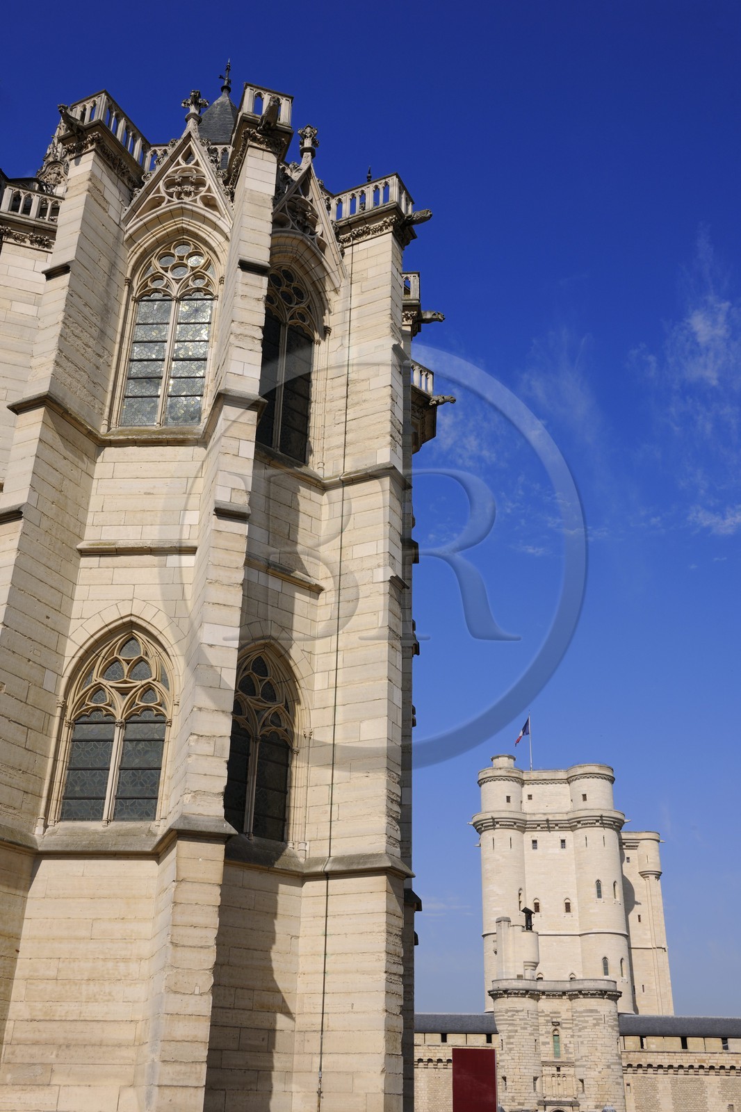 France, Val-de-Marne (94), Vincennes, le château de Vincennes, la Sainte Chapelle et le donjon