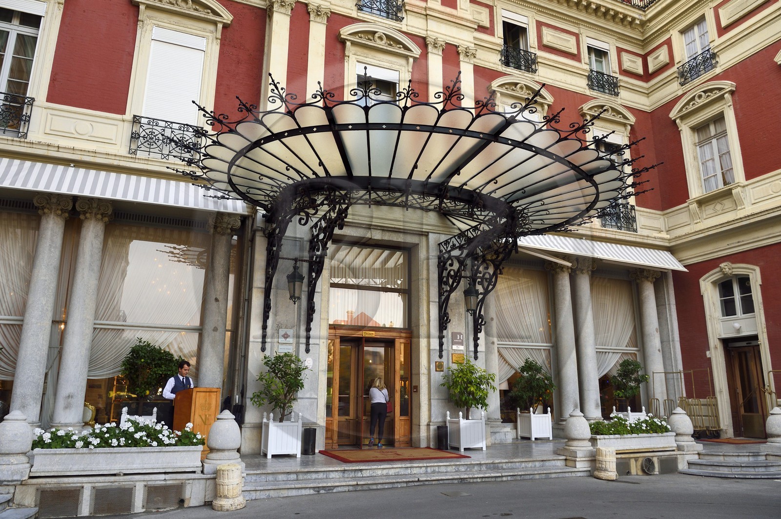 France, Pyrenees Atlantiques, Basque Country, Biarritz, Hotel du Palais revolving door
