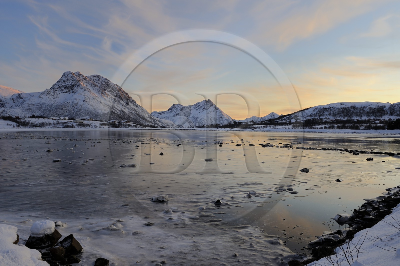Norway, Nordland County, Vesteralen Islands, Myre area in Winter