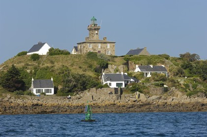 France, Manche (50), archipel des îles Chausey, le phare de Grande Ile